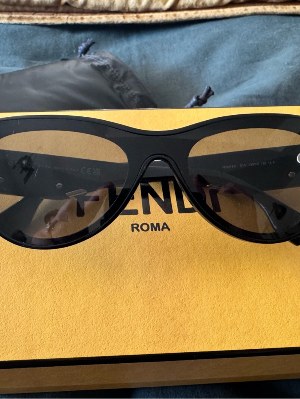 Fendi Black Cat-Eye Sunglasses with Silver Accents - Picture 14 of 14